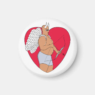 Romantic Heart With an Unusual Cupid Magnet