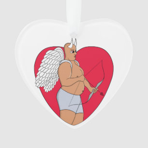 Romantic Heart With an Unusual Cupid Ornament