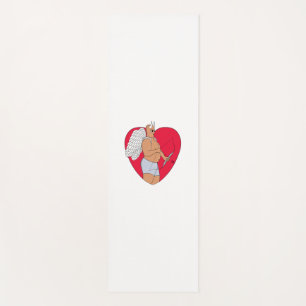 Romantic Heart With an Unusual Cupid Yoga Mat
