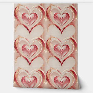 Romantic Heart within a heart design pattern pink Wallpaper