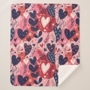 Romantic Hearts Cosy Up This Valentine's  Sherpa Blanket