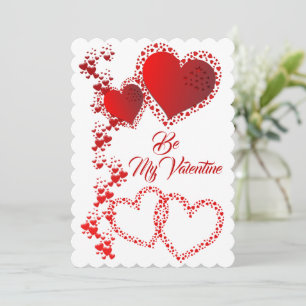 Romantic Hearts Custom Quote Be My Valentine Red Holiday Card
