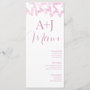 Romantic Hearts Floating Pink Lettering Menu