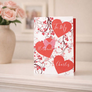 Romantic Hearts for Him Valentine’s Day Holiday Card