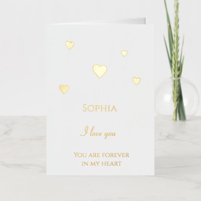 Romantic Hearts Love   Foil Greeting Card (Front)