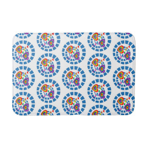 Romantic Hearts Lovely Blue Sphere Elegant Modern  Bath Mat