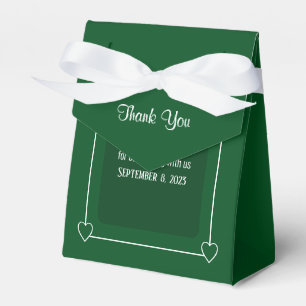 Romantic Hearts Modern Dark Green Simple Wedding Favour Box
