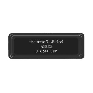 Romantic Hearts Modern Dark Grey Simple Wedding