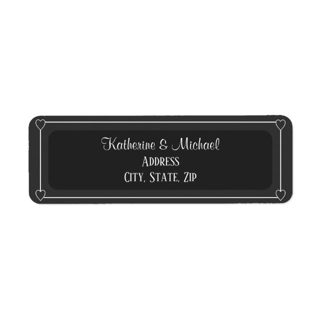 Romantic Hearts Modern Dark Grey Simple Wedding (Front)