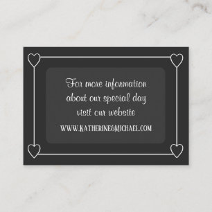Romantic Hearts Modern Dark Grey Simple Wedding Enclosure Card