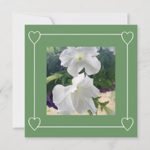 Romantic Hearts Modern Green Simple Wedding Photo Announcement