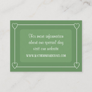 Romantic Hearts Modern Light Green Simple Wedding Enclosure Card