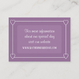 Romantic Hearts Modern Light Purple Simple Wedding Enclosure Card