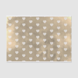 Romantic Hearts on Metallic Gold Wedding Decoupage Tissue Paper