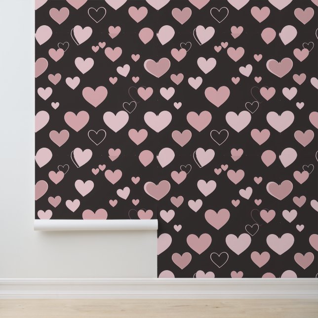 Romantic Hearts Seamless Pattern Wallpaper (Application)