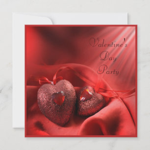 Romantic Hearts & Silk Valentine's Day Party Invitation