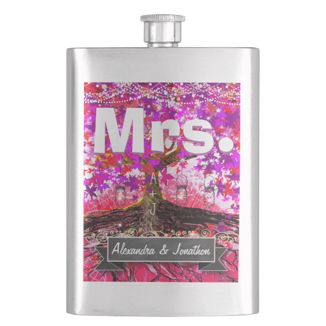 Romantic Heirloom Vintage Mason Jar Hip Flask (Front)