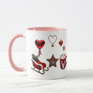 Romantic High-End Heart Christmas Combo Coffee Mug