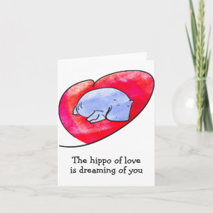 Romantic hippo card