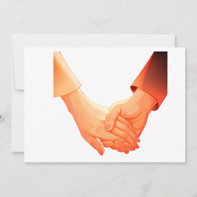 "Romantic Holding Hands Illustration Mug – Love &  Invitation (Front)