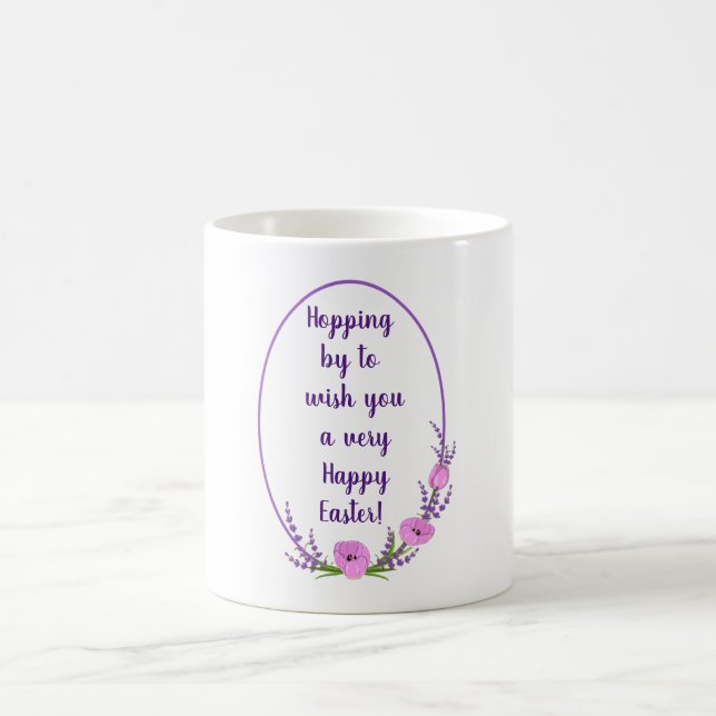 Romantic holiday wreaths  Tulip flowers Easter Coffee Mug (Center)