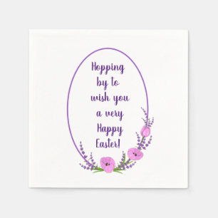 Romantic holiday wreaths  Tulip flowers Easter   Napkin