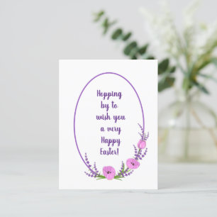 Romantic holiday wreaths  Tulip flowers Easter   Postcard