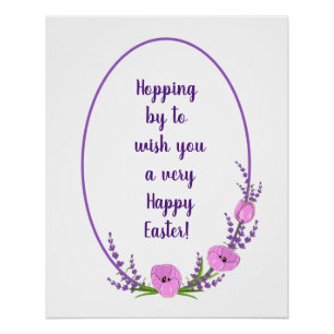 Romantic holiday wreaths  Tulip flowers Easter   Poster