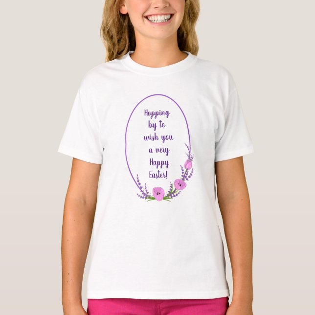 Romantic holiday wreaths  Tulip flowers Easter   T-Shirt (Front)