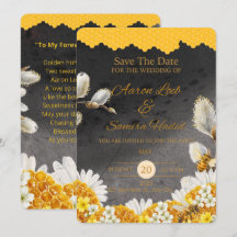 Romantic Honey Floral Save the Date