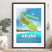 Romantic Honeymoon Vacation Aruba Island Map