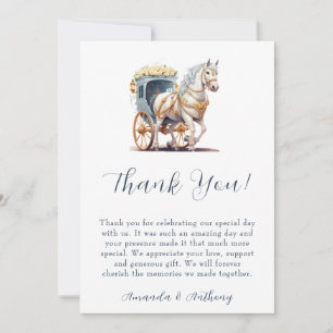 Romantic Horse Drawn Carriage Thank You Card