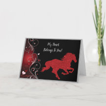 Romantic Horse & Heart Valentine