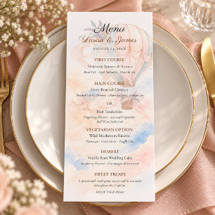 Romantic Hot Air Balloon Destination Wedding Menu