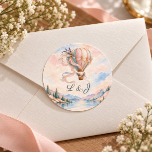 Romantic Hot Air Balloon Wedding Envelope Seal