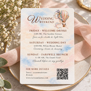 Romantic Hot Air Balloon Wedding Weekend Details Enclosure Card
