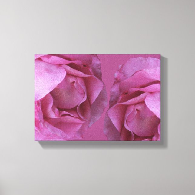 Romantic hot pink Valentine roses modern floral  Canvas Print (Front)
