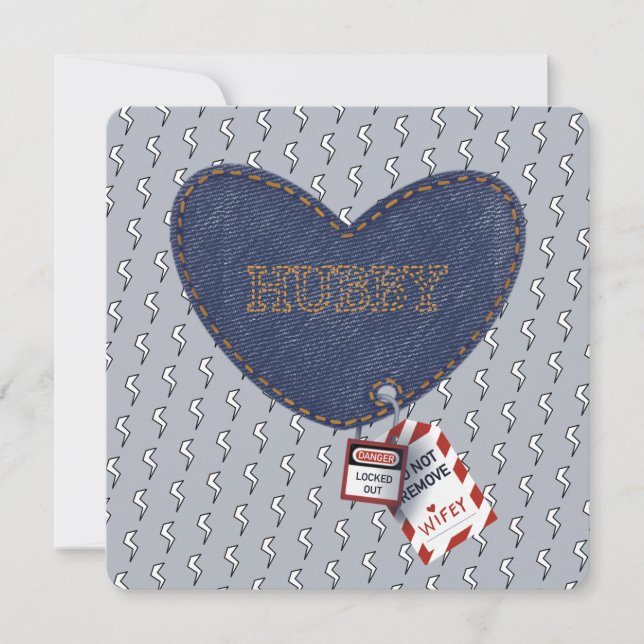 Romantic Hubby Wifey Electrician Locked Heart (Front)