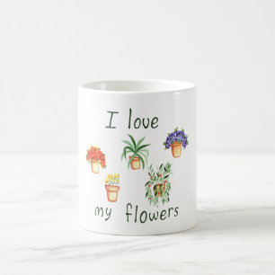 Romantic I love my fowers Minimalist Cute Coffee Mug