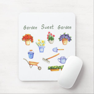 Romantic I love my fowers Minimalist Cute   Mouse Mat