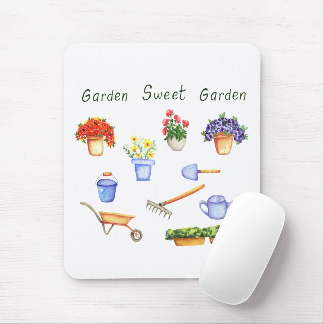 Romantic I love my fowers Minimalist Cute   Mouse Mat (With Mouse)