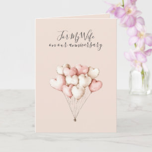 Romantic I Love You Anniversary Pink Hearts Card