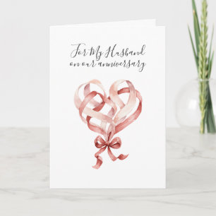 Romantic I Love You Anniversary Pink Red Heart Card