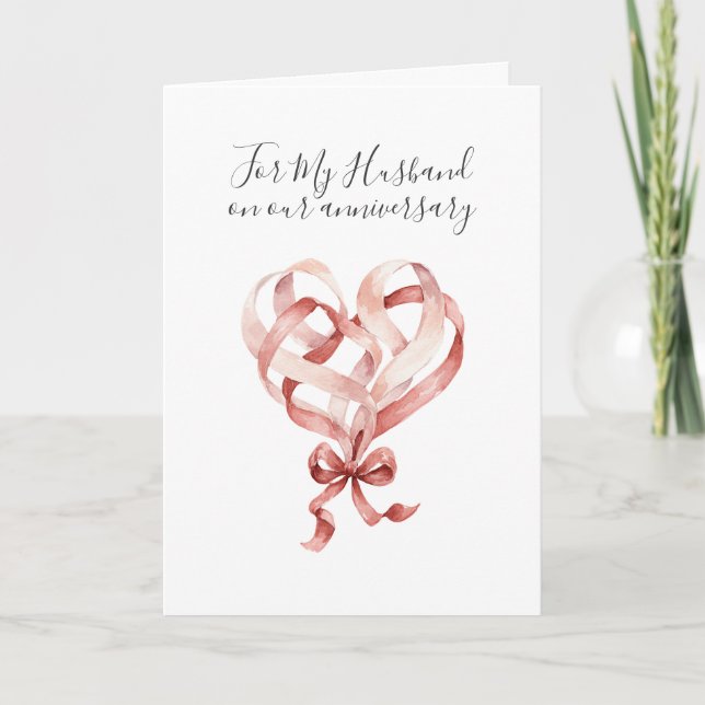 Romantic I Love You Anniversary Pink Red Heart  Card (Front)