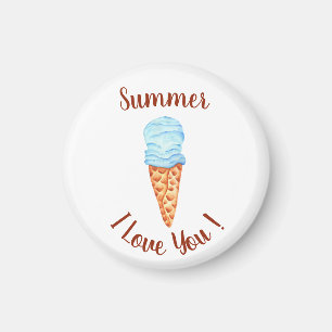 Romantic I Love You Ice Cream Birthday Magnet