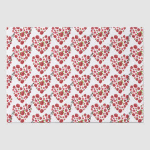 Romantic I Love You Red Roses Hearts Tissue Paper