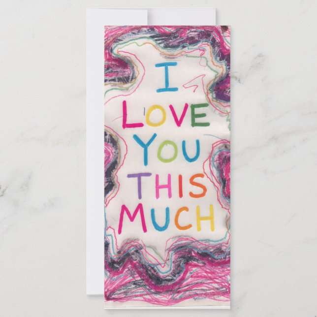 Romantic I Love You This Much Greeting Card (Front)