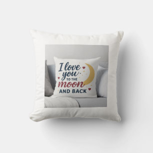 Romantic 'I Love You to the Moon and Back' Pillow