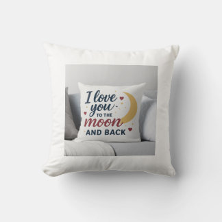 Romantic 'I Love You to the Moon and Back' Pillow