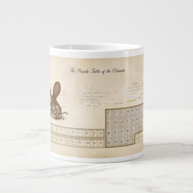 Romantic Illustrated Periodic Table of Elements Large Coffee Mug (Front)